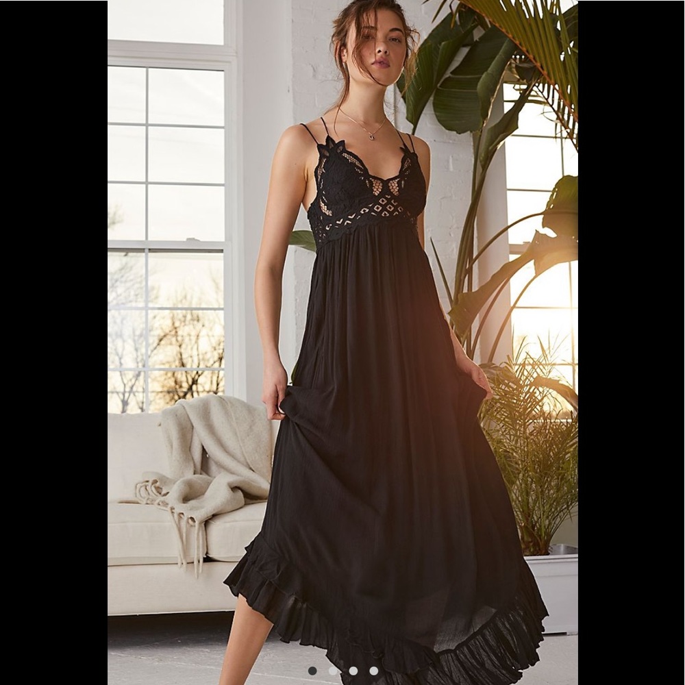Free People Adella maxi slip dress small